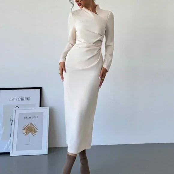 knee length dresses for ladies Dusty Apricot Tiered Midi Dress – PinkBlush main image 0